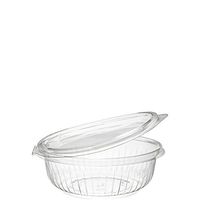Dart C12HBF 12 oz Clear OPS Hinged Bowl with Flat Lid (Case of 300)