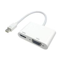 A ADWITS 2-in-1 Mini DisplayPort MDP 1.2 (Thunderbolt 2 Compatible) Male to HDMI VGA Female Converter Adapter for MacBook Pro Air iMac Surface Pro 3 and More, White