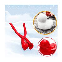 Snowballs Maker, Snow Duck Cartoon Clip Snowball Tool Winter Outdoor Sport Duck Shaped Snow Toys Winter Snow Scoop Clip Duck Shape Snowball Maker for Kids (Large, Red)