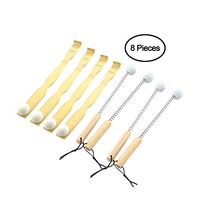 BambooMN Massager Tool, 4X Bamboo Mallet Bonger Backscratcher + 4X Metal Mallet Bonger (Set of 8)