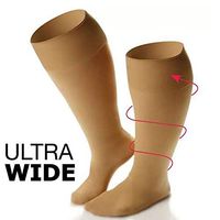 Runee Ultra Wide Knee High Close Toe Calf Compression -Tailored To Wide Calves (Beige)