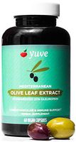 Yuve Mediterranean Olive Leaf Extract 750mg - 20% Non-GMO Oleuropein - Cardiovascular Health & Immune Support - Helps Rejuvanate Skin - Powerful Antioxidant - Vegan, Natural, Gluten-Free - 60 Capsules