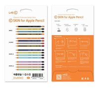 LAB.C C-Skin for Apple Pencil 1 [Classic] 4 Colors (Classic Orange, Classic Navy, Classic Light Grey, Stripe-Red) Sticker Type(4pcs in 1 Package)