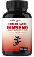 NutraChamps Korean Red Panax Ginseng 1000mg - 120 Vegan Capsules Extra Strength Root Extract Powder Supplement w/High Ginsenosides for Energy, Performance & Focus Pills for Men & Women