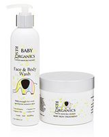 ResQ Organics Baby Skin Treatment Kit 8oz – A Natural Treatment for Eczema, Diaper Rash, Cradle Cap, Any Redness, Dryness or Rash – Nutrient Rich Skin Cream and Gentle Face & Body Wash.