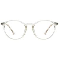 Cyxus Computer Blue Light Filter Vintage Retro Glasses, Anti Eye Strain Eyewear UV Headaches Lightweight Frame Eyeglasses TR90 (8010T34，Crystal)