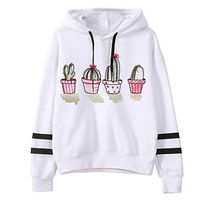 Hoodies for Women,Women Letter Printing Stripe Round Collar Long Sleeves Sweater Tops White