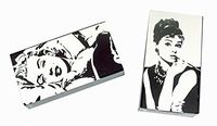 The Joy of Light Designer Matches Marilyn Monroe and Audrey Hepburn Set of 2 Embossed Matte 4" Collectible Matchboxes