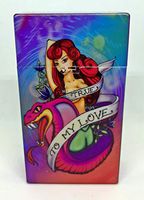 Eclipse Tattoo To My Love Plastic Push-To-Open 100s Size Cigarette Case