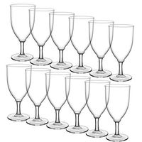 HyHousing 7 Oz Clear Plastic Wine Glasses 12 Pack, Hard Disposable Plastic Drink Glasses Ideal for Home Daily Life Party Wedding Toasting Drinking Wine (G2-12)