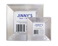 Disposable Dinner and Salad Dessert Plates – Serve 25 Guests on Clear Plastic Plates Measuring 9.5” and 6” Square for Wedding Receptions, Dinner Parties and Catering