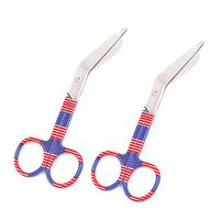 LAJA IMPORTS 2 New EMT 4.5" Lister Bandage Scissors American Flag Colored German Grade Stainless