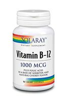 Solaray B 12 Lozenge Supplement, 1000mcg, 90 Cherry Lozenges