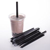 GOLDEN APPLE, 8inch 12mm Diameter Drinking Straws,100Pcs Disposable Plastic Big Boba Bubble Pearls Tea Drinking Straws