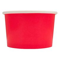 [100 Count] Valentine's Day Red Paper Ice Cream Cups - 4 oz Small Dessert Bowls - Comes In Many Colors & Sizes! Frozen Dessert Supplies