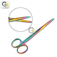G.S Multi Titanium Color Rainbow METZENBAUM Scissors 5.5" Straight Stainless Steel Best Quality