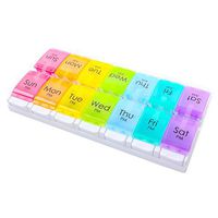 Geila Weekly Pill Organizer, Pill Box Case 7-Day with Spring Assisted Open Design and Large Compartments to Hold Fish Oil, Vitamins, Supplements and Medication (Twice-a-Day)