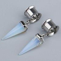 Stainless Steel Vintage Opal Pendant Ear Plugs Body Jewelry Tunnels Gauges Beauty Womans Party Jewerly Unique Creative Accessories Cheap Design | Size - 6mm