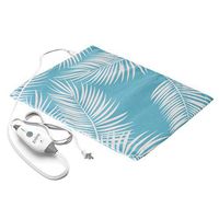 Pure Enrichment PureRelief Express Designer Series Electric Heating Pad - Fast-Heating with 4 Heat Settings, Machine-Washable Fabric and 2-Hour Auto Safety Shut-Off - Palm Aqua (12” x 15”)