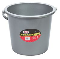 Bucket With Handle 10 L Gray Plastic TYG4729 IIT Bucket Gray