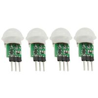 XLX 4PCS HC-SR312 Micro IR Pyroelectric Infrared Sensor Human Body Sensing Module PIR Motion Detector Module High Power High Efficiency Digital Measurement for Arduino Electronic Practice DIY