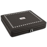 NIBO Black Leather 20 Count Travel Cigar Humidor