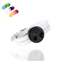 constantlife Vocation Office Home Fragrancy Oil Diffuser Jewelry Locket Bracelet Essential Oil Diffuser Leather Band Adjustable (A-White)