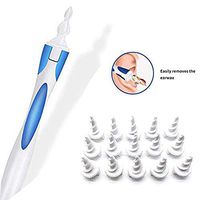 Ear Wax Cleaner Smart Earwax Removal Tool Soft Safe Spiral Silicone Ear Care Kit with 16 Replacement Tips