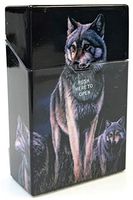Eclipse Wolf Series Wolf Pack Design Hard Plastic Crushproof Cigarette Case, 2ct, Kings, 3116D17-2