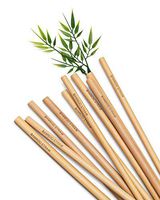 Large & Long Reusable Bamboo Straws | 35 + 5 FREE (40-Pack) | 9.8” Length | Handmade in Vietnam | Renewable & Eco-Friendly Wood Straws