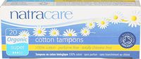 Natracare 2000 Organic All Cotton Non-Applicator Tampons 20 Count