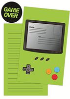 iscream 'Game Over' Pack of 8 Fold-over Cards with Flip Sticker Seals