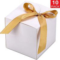Gift Boxes with Lids, WantGor 10 Pack 4x4x4inch Kraft Paper Gift Wrap Boxes for Gifts, Bridesmaids, Chocolate, Cupcake, Crafting (White)
