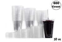 X-Large Clear Plastic Disposable Cups with Lids & Straws 600 count - 20 oz (ounces) Clear PET Cup for Cold Smoothie, Iced Coffee, Boba, Bubble Tea, Protein Shakes, Cold Drinks, 100% Recyclable