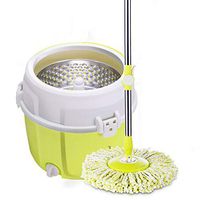 Xiaochongshan Mop bucket set，Spin Mop Bucket With Wringer Set Hand-Free Washing & Drying 360° Spinning Mop Head For Easy Floor Cleaning (Color : Green, Size : 32x28cm)