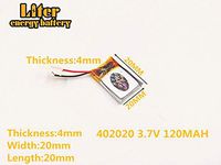 3.7V 120mAh 402020 Lithium Polymer Ion Rechargeable Battery Lithium Polymer Li-Po Battery for MP4 GPS MP3 Bluetooth Stereo DIY Gift