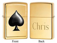 Personalized Zippo Brass Spade Zippo Lighter with Free Engraving