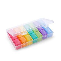 Pill Moisture-Resistant Organizer, 7-Day Weekly Holder for Pills/Vitamin/Fish Oil/Supplements