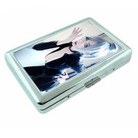 Cosplay Pin Up Girls Costume Dress Up USA S6 Silver Cigarette Case Metal Wallet Id Holder 4" X 2.75" RFID Protection