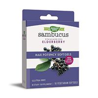 Nature's Way Sambucus Max Potency Standardized Elderberry, Vegetarian, Gluten Free, 18 Softgels