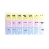 Pill Organizer, PUAO 7 Day Pill Box Portable Travel Prescription Weekly Pill Case(Morning Noon Evening) with Moisture-Proof Design and Large Compartments