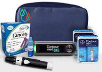 Raindrop USA - Contour Next ONE Complete Diabetes Blood Glucose Testing Kit: Meter, Test Strips, Lancets, Lancing Device, Control Solution, Carry Case (100 Test Strips, 110 Lancets)