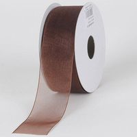 BBCrafts Chocolate Brown Sheer Organza Ribbon 1-1/2 inch 100 Yards