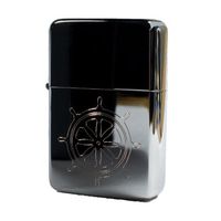 Lighter - Windproof - Ship's Wheel Polished Chrome - Star Int. Inc Brand