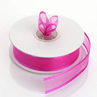 Tableclothsfactory 7/8" Satin Edge Organza-Fushia