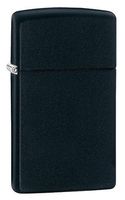 Zippo Personalized Message Engraved Customized Slim Size Indoor Outdoor Windproof Lighter (Black Matte)