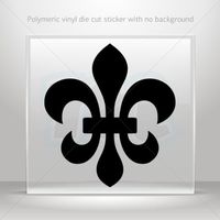 Sticker Fleur De Lis Logo Symbol Tablet Vehicle Weatherproof Garage ca Black (3 X 2.72 In)