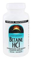 Source Naturals - Betaine HCl Hydrochloric Acid Source 650 mg. - 180 Tablets