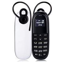 Lihuoxiu Mobile Phones & Communication KK1 Mini Mobile Phone, Russian Keyboard, Hands Free Bluetooth Dialer Headphone, MTK6261DA, Anti-Lost, Single SIM, Network: 2G (White + Black) (Color : Color1)
