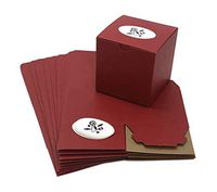 Premium Gift Boxes - Set of Ten 4x4x4" Boxes Includes Custom Candy Stickers. Small Gift Boxes for Candy, Cookies, Cupcakes, Coffee Mugs, and More. (Red, Blank)